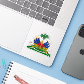Sticker Armoiries d'Haïti (Ordinateur portable avec iPhone)