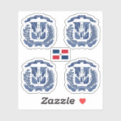 Sticker Armoiries dominicaines - version bleue (Feuille)