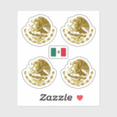 Sticker Armoiries d'or du Mexique (Feuille)