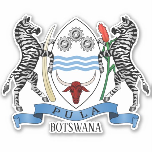 Sticker Armoiries Du Botswana Patriotique (Devant)