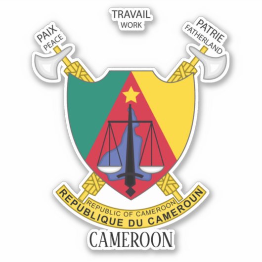 Sticker Armoiries Du Cameroun Patriotique (Devant)