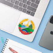 Sticker Armoiries du Laos (Ordinateur portable avec iPhone)