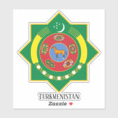 Sticker Armoiries Du Turkménistan Patriotique (Feuille)