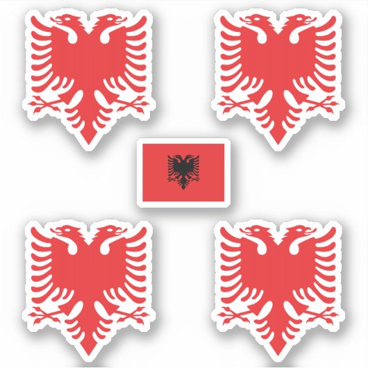 Sticker Armoiries et drapeau de l'Albanie (Devant)