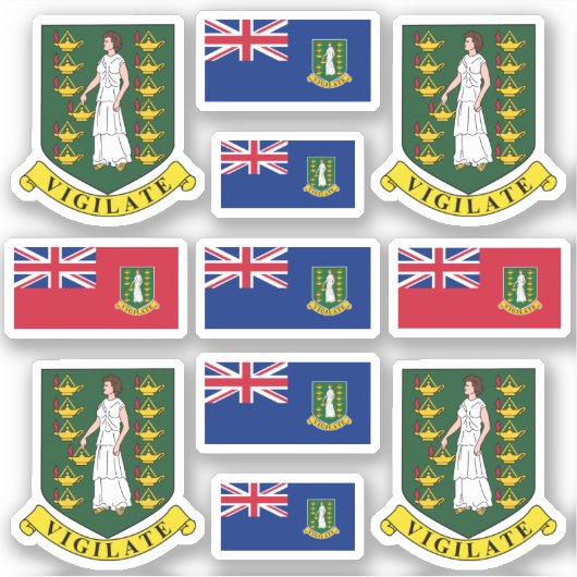 Sticker Armoiries et drapeau de l'île vierge britannique (Devant)