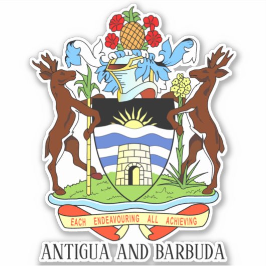 Sticker Armoiries nationales d'Antigua-et-Barbuda (Devant)