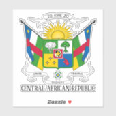 Sticker Armoiries nationales de la République centrafricai (Feuille)