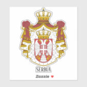 Sticker Armoiries Nationales De Serbie Patriotique (Feuille)