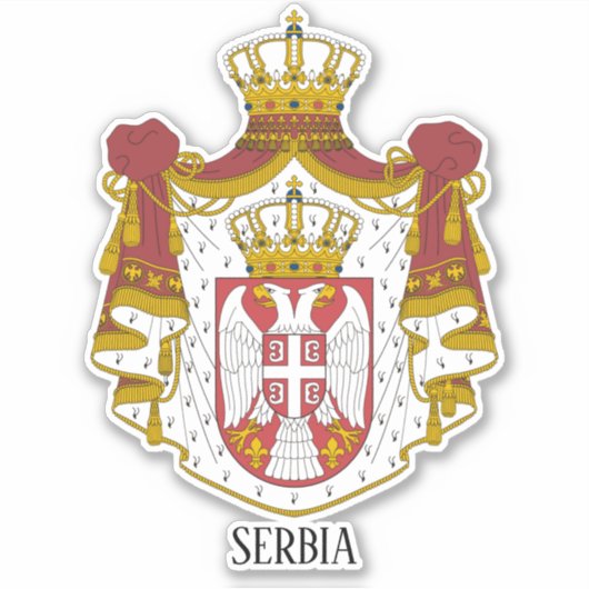 Sticker Armoiries Nationales De Serbie Patriotique (Devant)