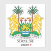 Sticker Armoiries Nationales De Sierra Leone Patriotique (Feuille)