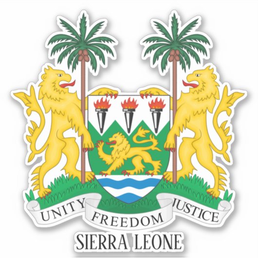 Sticker Armoiries Nationales De Sierra Leone Patriotique (Devant)