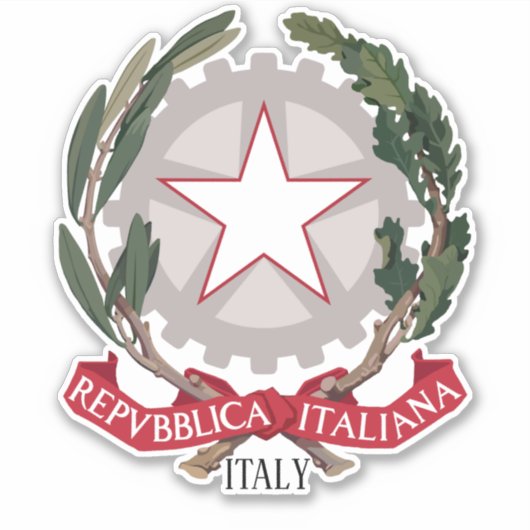 Sticker Armoiries Nationales D'Italie (Devant)