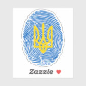 Sticker Armoiries ukrainiennes sur empreintes digitales ar (Feuille)
