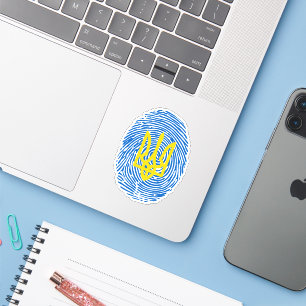 Sticker Armoiries ukrainiennes sur empreintes digitales ar