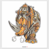 Sticker Armure Steampunk RHINO Chic Mécanique Geek (Feuille)