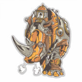 Sticker Armure Steampunk RHINO Chic Mécanique Geek (Devant)