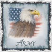 Sticker Army American Flag & Eagle (Devant)
