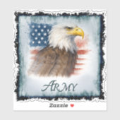 Sticker Army American Flag & Eagle (Feuille)