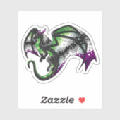 Sticker AroAce Pride Dragon (Feuille)