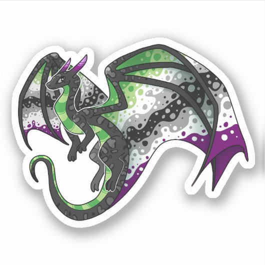 Sticker AroAce Pride Dragon (Devant)
