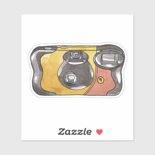 Sticker Arôme d'aquarelle de la caméra jetable (Feuille)