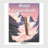 Sticker Arosa Lenzerheide, poster suisse de ski. (Feuille)