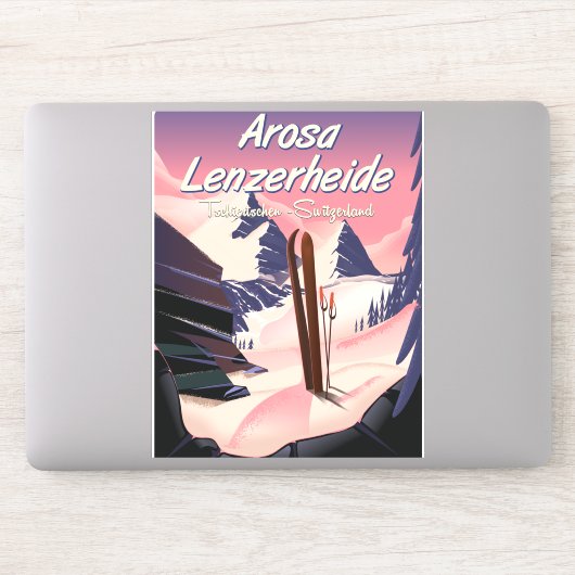 Sticker Arosa Lenzerheide,Suisse affiche de ski. (Ordinateur)