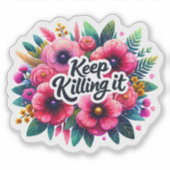 Sticker Arrangement Floral Avec Motivation (Devant)