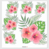Sticker Arrangements de Tropical Hibiscus (Feuille)
