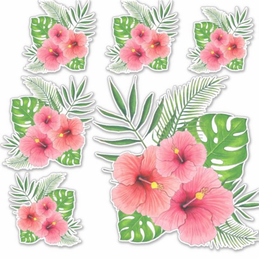 Sticker Arrangements de Tropical Hibiscus (Devant)