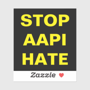 Sticker Arrêter AAPI Hate noir et jaune