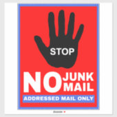 Sticker Arrêter Aucun Courrier indésirable Adresse Courrie (Feuille)