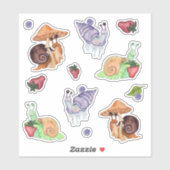 Sticker Arrêter et sentir les escargots d'aquarelle de fra (Feuille)