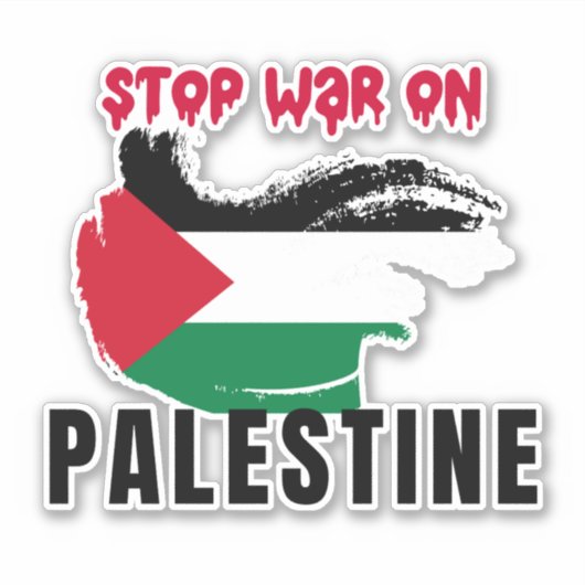 STICKER ARRÊTER LA GUERRE SUR LA PALESTINE (Devant)