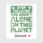 Sticker Arrêter la pollution (Feuille)