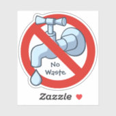 Sticker Arrêter les déchets d'eau (Feuille)