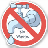 Sticker Arrêter les déchets d'eau (Devant)