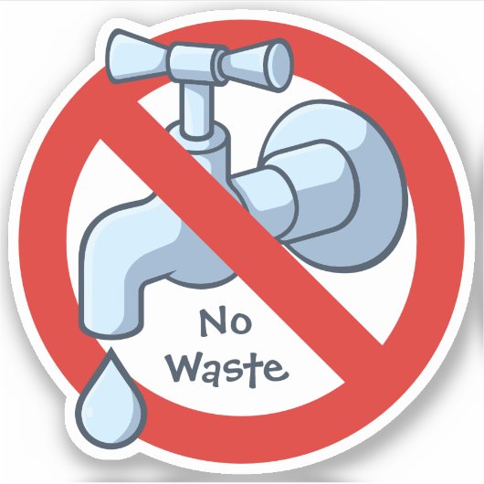 Sticker Arrêter les déchets d'eau (Devant)