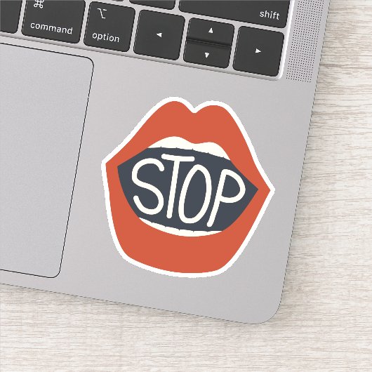Sticker Arrêter les lèvres (Détail)