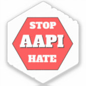 Sticker Arrêtez la Haine envers les AAPI Rectangulaire (Recto)