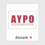 Sticker Arrière - plan blanc logo rouge AYPO (Feuille)