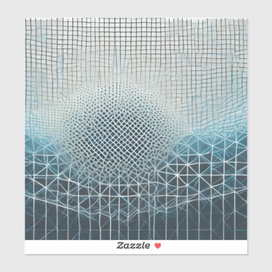 Sticker Arrière - plan de maillage complexe en blues (Feuille)