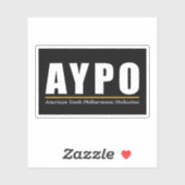 Sticker Arrière - plan noir logo blanc AYPO (Feuille)