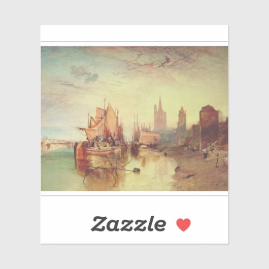 Sticker Arrivée d'un paquebot par Joseph Turner (Feuille)