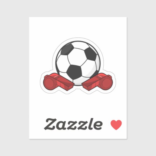 Sticker Arrivée sifflet & balle de football (Feuille)
