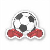 Sticker Arrivée sifflet & balle de football (Recto)
