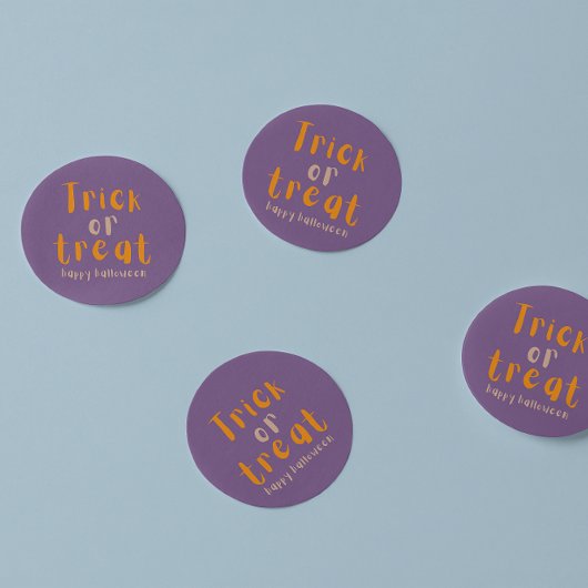 Sticker Arrondi Halloween Classique Ou Treat