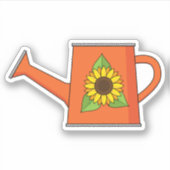 Sticker Arrosoir orange avec tournesol (Devant)