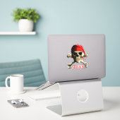 Sticker ARRR Parle Comme Un Jolly roger Pirate (Ordinateur portable sur le bureau)