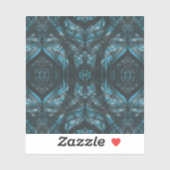Sticker Art abstrait aquarelle bleu (Feuille)